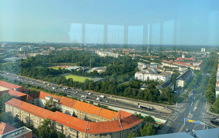 Blick von der 22. Etage im Bürogebäude der Deutschen Rentenversicherung Bund