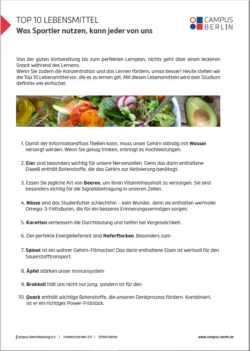 Auflistung von Ernährungstipps
