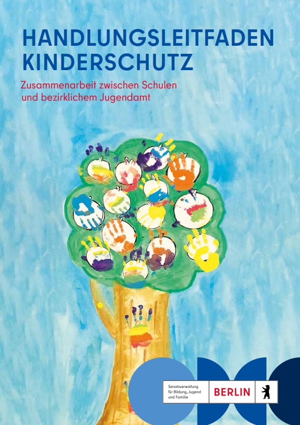 Titelseite des Kinderschutzleitfadens von der Senatsverwaltung für Bildung, Jugend und Familie Berlin, Jan. 2025