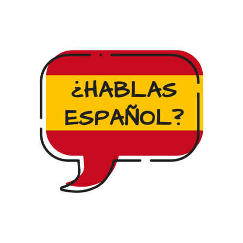 Hablas Espanol Do You Speak Spanish, Bubble With Spain Flag hablas espanol - do you speak spanish, bubble with spain flag